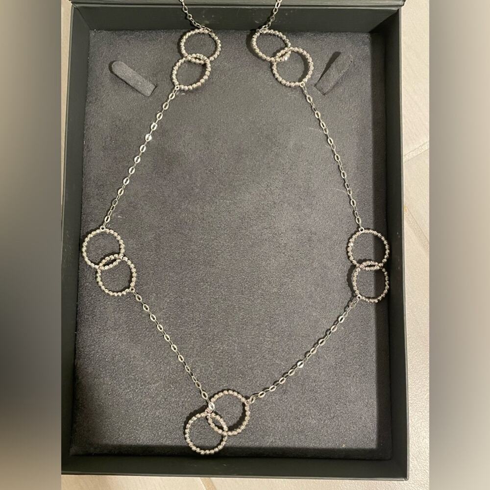 Ben Garelick Silver Rings Chain Necklace 34in